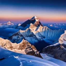 mount everest summit - emphasize the challenging and awe-inspiring summit of mount everest, the world's highest peak. 