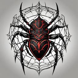 goth spider tattoo  simple vector color tattoo