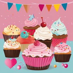 Cupcake clipart - cupcake with themed decorations  