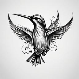 Colibri Bird Tattoo - Small bird tattoo design  minimalist tattoo design, white background