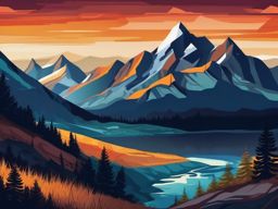 Mountain Background - Majestic Rocky Mountain Terrain  intricate patterns, splash art, wallpaper art