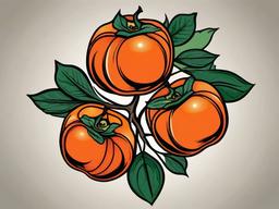 persimmon tattoo  simple vector color tattoo