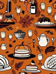 Thanksgiving Traditions clipart - Celebrating Thanksgiving, ,vector color clipart,minimal