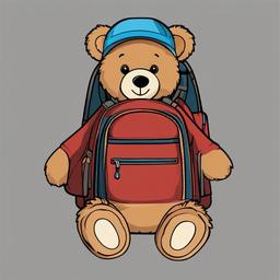 Backpack clipart - backpack with a teddy bear  clipart