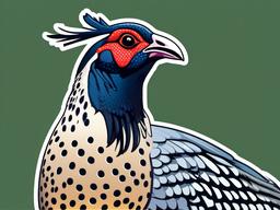 Guinea Fowl cartoon - spotted bird with a loud call  cartoon sticker style