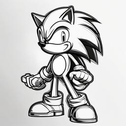 drawings of sonic the hedgehog  minimal rough sketch scribbles,doodles,black and white