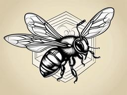 flying bee tattoo  vector tattoo design