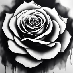 black rose tattoo, symbolizing mystery, death, or a dark aesthetic with a black rose design. 