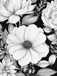 Floral Watercolor Designs - Soft, painted representations of blooms.  outling,coloring pages,black and white