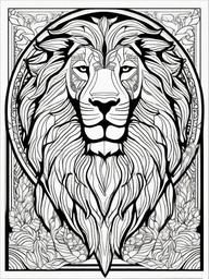 Majestic Lion Coloring Pages - King of the Jungle in Full Glory  minimal black outline printable sheet, coloring page