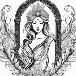 virgo tattoo black and white design 