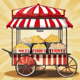 Popcorn clipart - popcorn cart at a carnival  