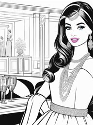 barbie coloring pages - barbie and friends have a glamorous fashion show. 