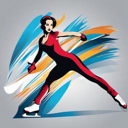 Sport clipart - figure skater on ice  vector clipart