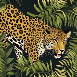 Leopard cartoon - spotted big cat known for its stealth  