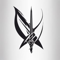 Anbu dagger tattoo. Stealth in every stroke.  color tattoo minimalist white background