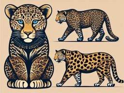 Leopard clipart - Agile big cat with striking rosette patterns, ,color clipart vector style