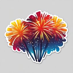 Fireworks Sticker - Dazzling fireworks, ,vector color sticker art,minimal