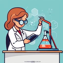 Scientist clipart - Person conducting experiments and research, ,color clipart vector style