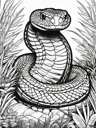 Anaconda Coloring Page - Giant Jungle Snake  black outline printable coloring page