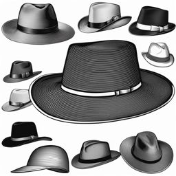 hat clipart black and white 