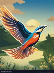 bird clipart - a graceful bird soaring in the sky. 