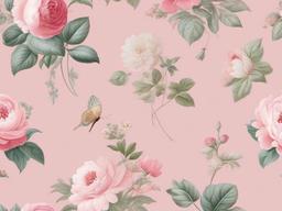 Pink Background Wallpaper-Pastel pink with vintage floral prints in a delicate arrangement  background wallpaper