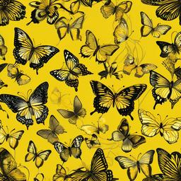 Yellow Background Wallpaper - yellow butterflies background  