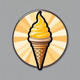 Ice Cream Cone and Sun Emoji Sticker - Beachside ice cream treat, , sticker vector art, minimalist design