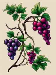 realistic vine tattoo  simple vector color tattoo