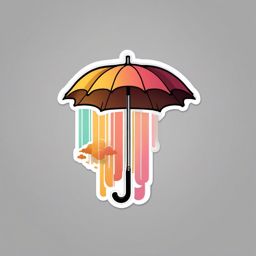 Umbrella Parachute Sticker - Gentle descent, ,vector color sticker art,minimal
