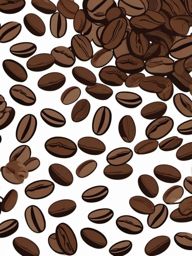 Coffee Beans Sticker - Scattered coffee beans illustration, ,vector color sticker art,minimal