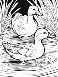 ducklings cute animals coloring page 