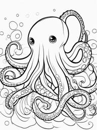 Octopus Coloring Pages - Octopus with colorful spots on each tentacle  simple coloring pages