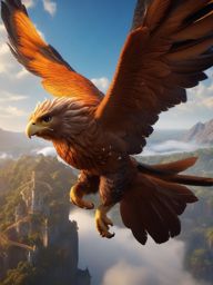 Baby Griffin Soaring through the Skies with a Paladin detailed matte painting, deep color, fantastical, intricate detail, splash screen, complementary colors, fantasy concept art, 8k resolution trending on artstation unreal engine 5