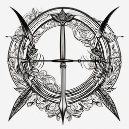 bow and arrow tattoo drawing  vector tattoo design