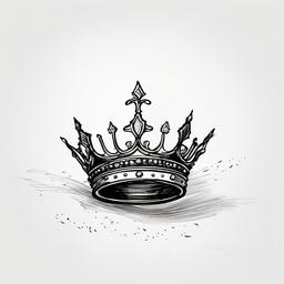 drawing of a crown in the sky  minimal rough sketch scribbles,doodles,black and white