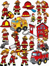 Fire Fighter clipart - fire rescue teamwork  vector clipart