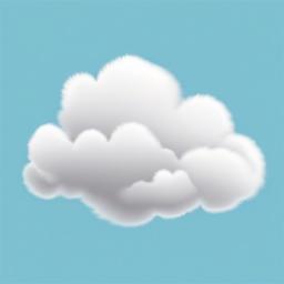 Fluffy white cloud floating in the sky clipart.  vector style illustration, white background