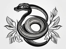 American Traditional Snake - Traditional American style snake tattoo.  simple vector tattoo,minimalist,white background