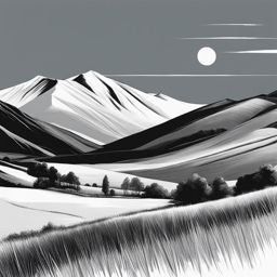 unspoiled monti sibillini - sketch the unspoiled landscapes of monti sibillini national park in umbria and le marche. 