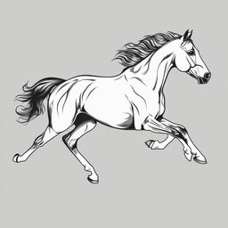 thoroughbred tattoo  simple tattoo,minimalist,white background