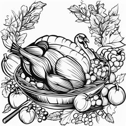 thanksgiving clip art black and white 