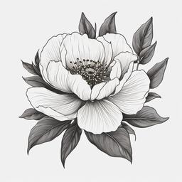 Birth Flower for August Tattoo - Tattoo representing the birth flower for the month of August.  simple color tattoo,minimalist,white background