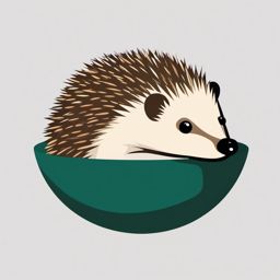 Hedgehog Clipart - Hedgehog curling up into a protective ball , minimal, 2d