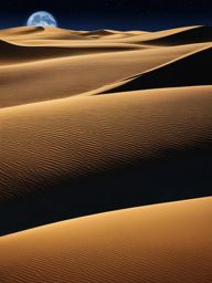 tottori sand dunes - illustrate the moonlit tottori sand dunes, where the desert-like landscape glows softly under the starry sky, perfect for sandboarding adventures. 