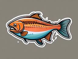 Salmon cartoon - fish that swims upstream  cartoon sticker style