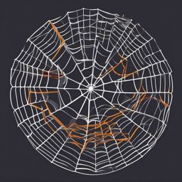 Spider Web Weaving Clip Art - Spider weaving a complex and beautiful web,  color vector clipart, minimal style