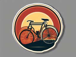Vintage Bicycle Sticker - Retro pedal power, ,vector color sticker art,minimal
