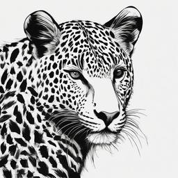 drawing of a jungle animal  minimal rough sketch scribbles,doodles,black and white